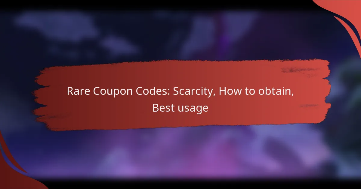 Rare Coupon Codes: Scarcity, How to obtain, Best usage