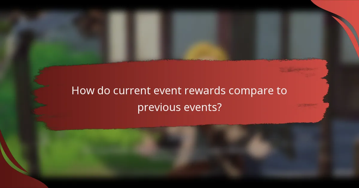 How do current event rewards compare to previous events?